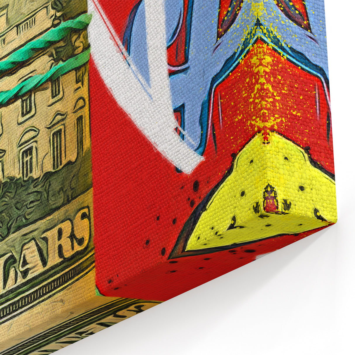 Bold Pop Art Wall Art - Dollar Sign Canvas with Red and Yellow