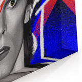Iconic Pop Art Wall Art - Bowie Canvas with Red, Blue, and Black