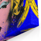 Iconic Pop Art Wall Art - Marilyn Canvas with Yellow and Blue