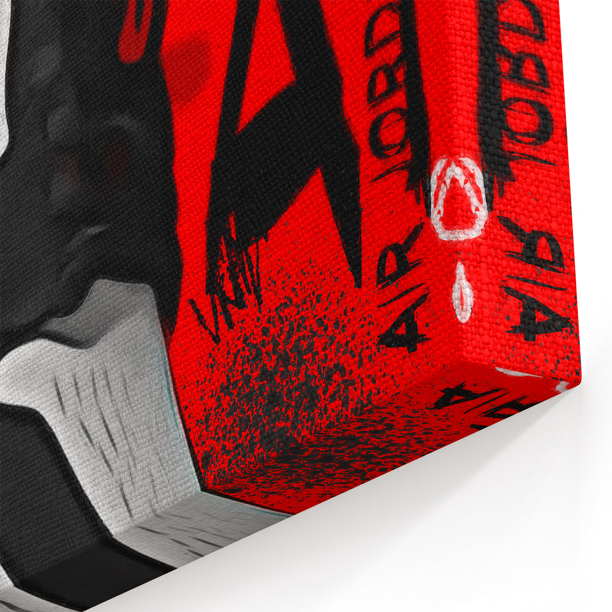 Bold Pop Art Wall Art - Red and Black Canvas with Sneaker Design