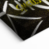 Grunge Pop Art Wall Art - Kurt Cobain Canvas with Yellow and Black