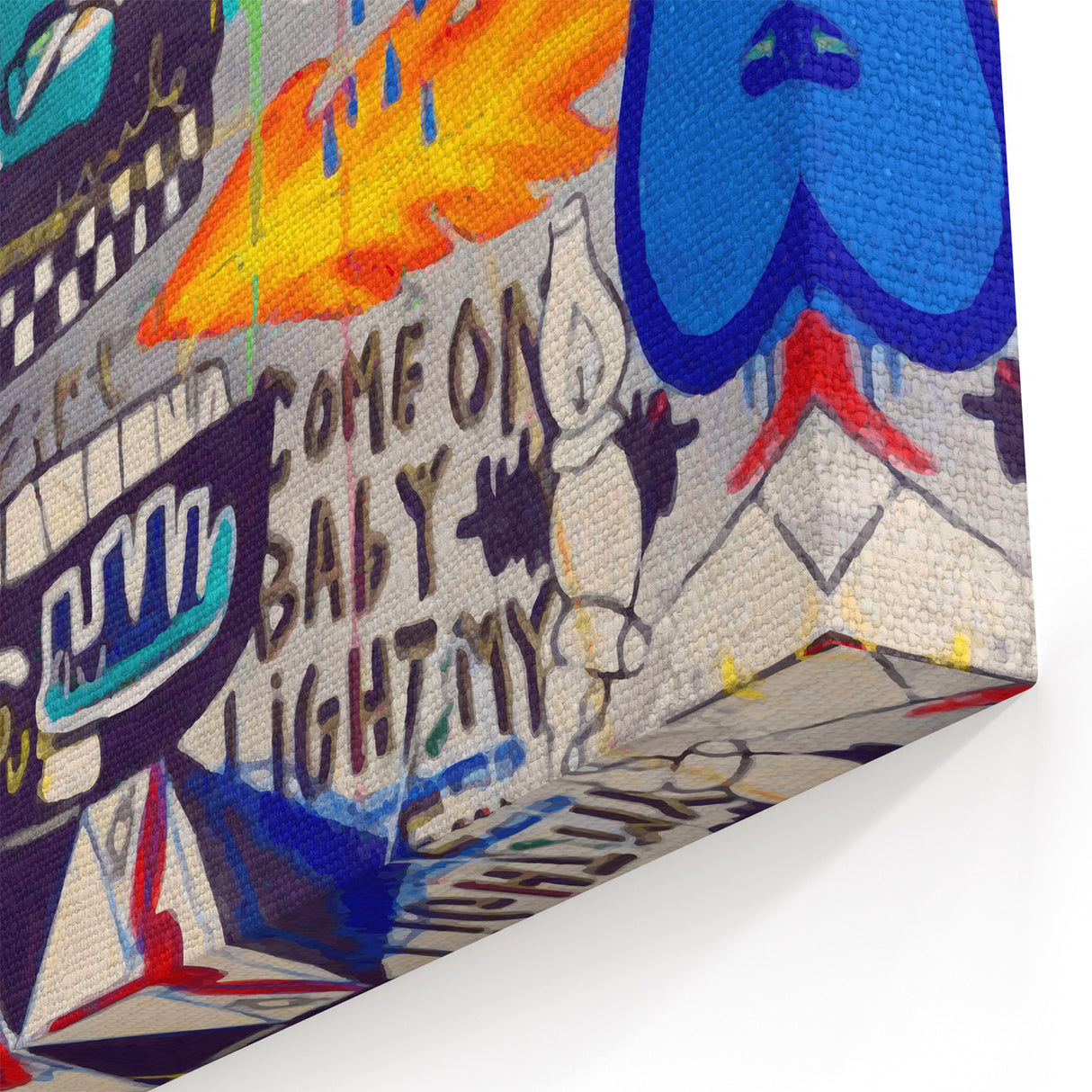 Vibrant Pop Art Wall Art - Multicolor Canvas with Urban Graffiti