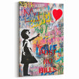 Urban Pop Art Wall Art - Balloon Girl Canvas with Multicolor