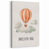 Dream Big Hot Air Balloon Nursery Wall Art - Baby Room Decor