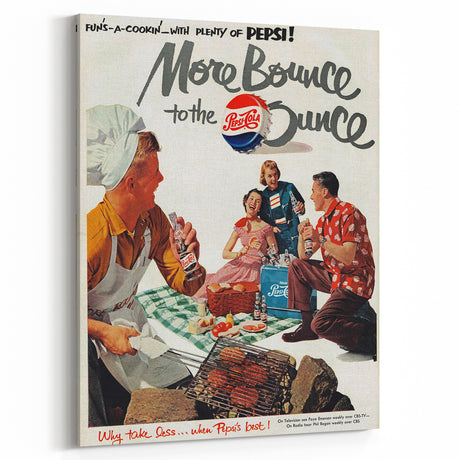 Retro Pepsi Ad Wall Art – More Bounce to the Ounce Vintage Print