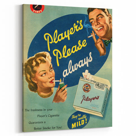Retro Player's Ad Wall Art - Vintage Prints for Nostalgic Decor
