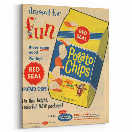 Retro Red Seal Chips Ad Wall Art - Vintage Prints for Nostalgic Decor