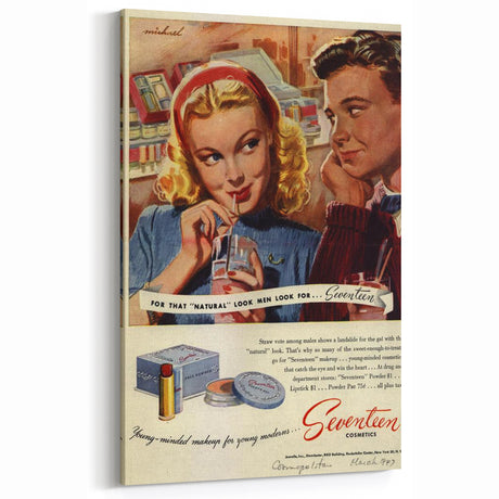 Retro Seventeen Ad Wall Art - Vintage Prints for Glam Decor