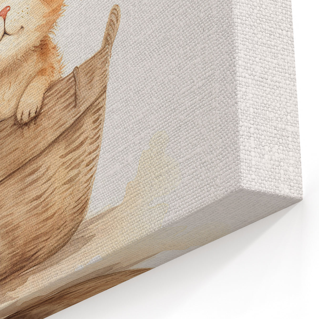Cute Kitten in Basket Nursery Wall Art - Baby Room Decor