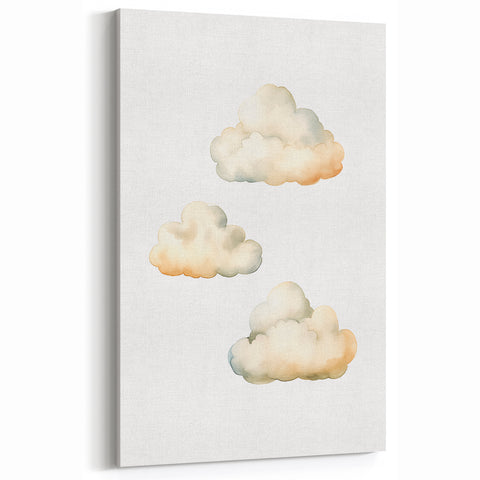 Dreamy Watercolor Clouds Nursery Wall Art - Baby Room Decor