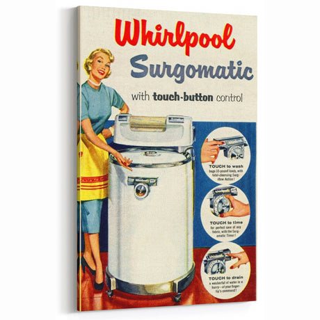 Retro Whirlpool Ad Wall Art - Vintage Prints for Nostalgic Decor