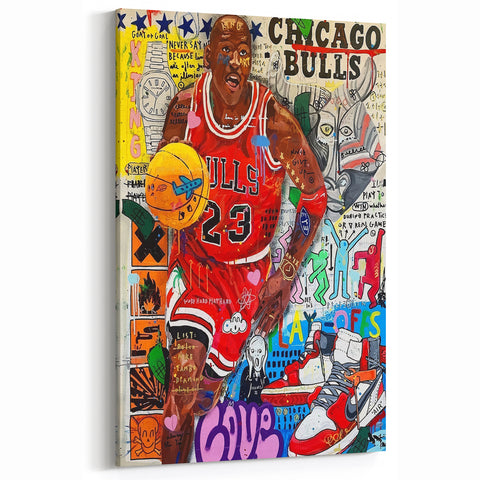 Vibrant Pop Art Wall Art – Colorful Michael Jordan Canvas
