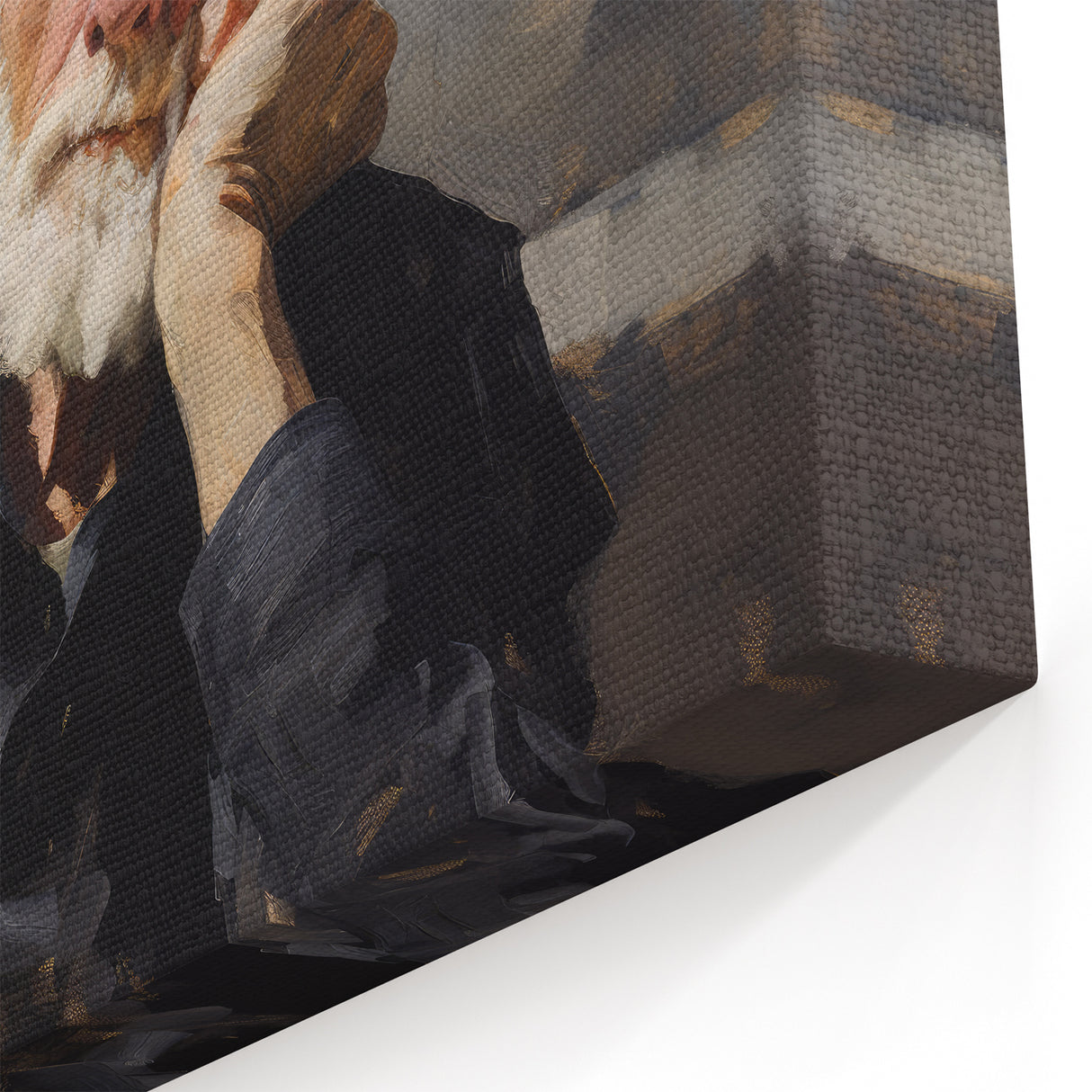 Vintage Portrait Art – Reflective Elder Canvas Print