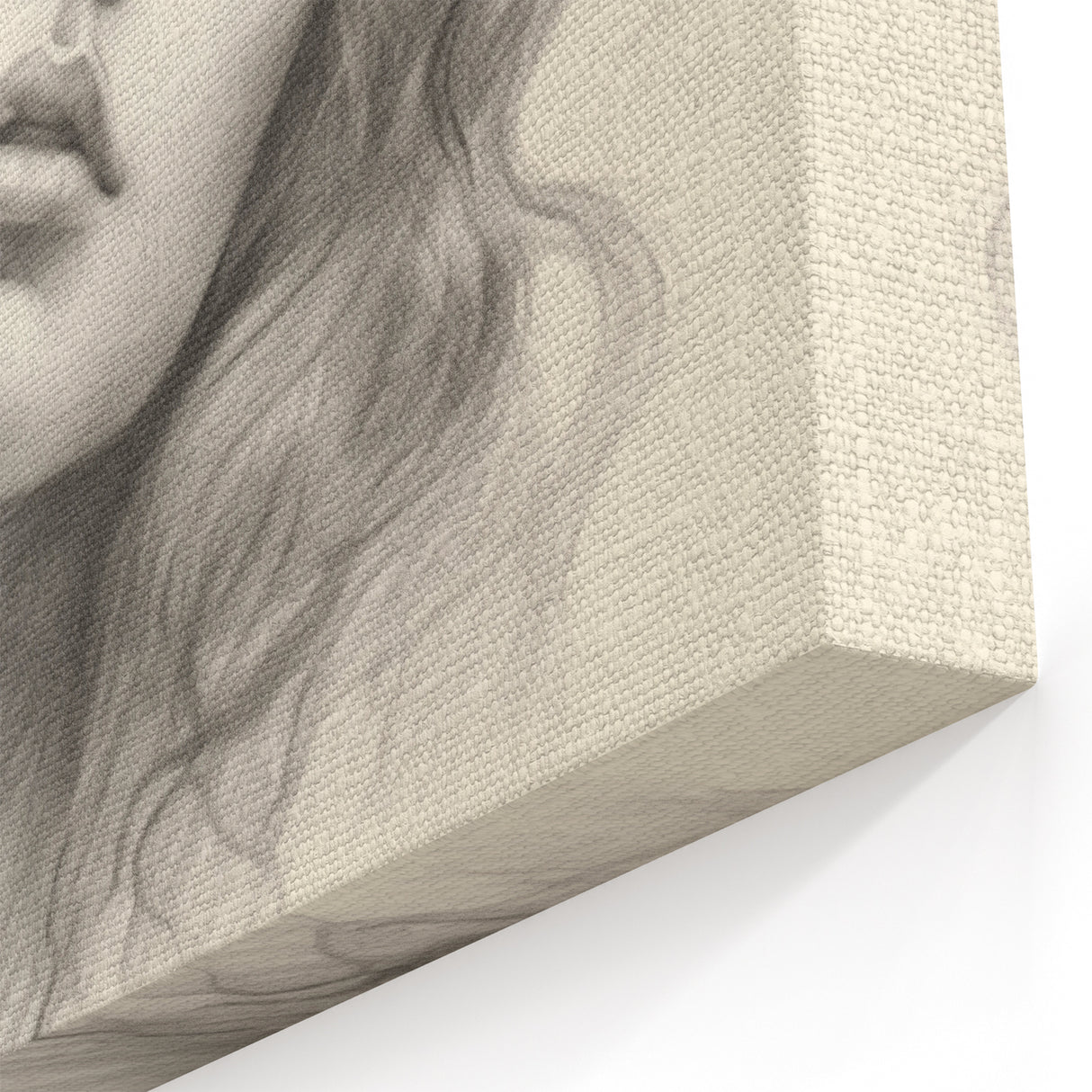 Vintage Portrait Art – Monochrome Lady Sketch Canvas Print