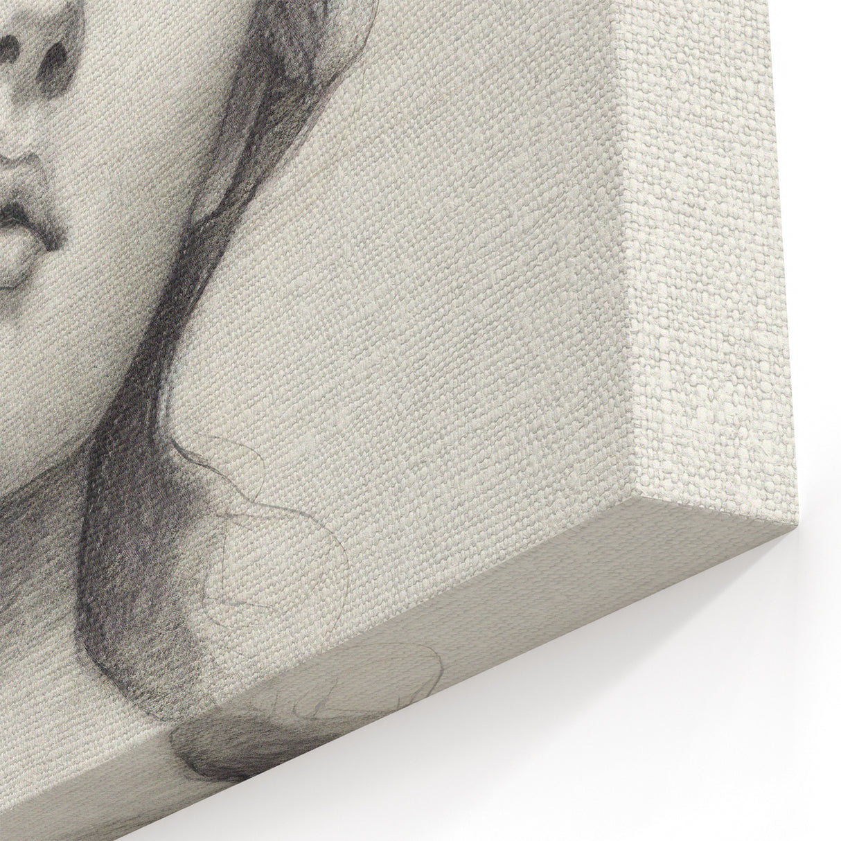 Vintage Portrait Art – Elegant Lady Pencil Sketch Canvas Print