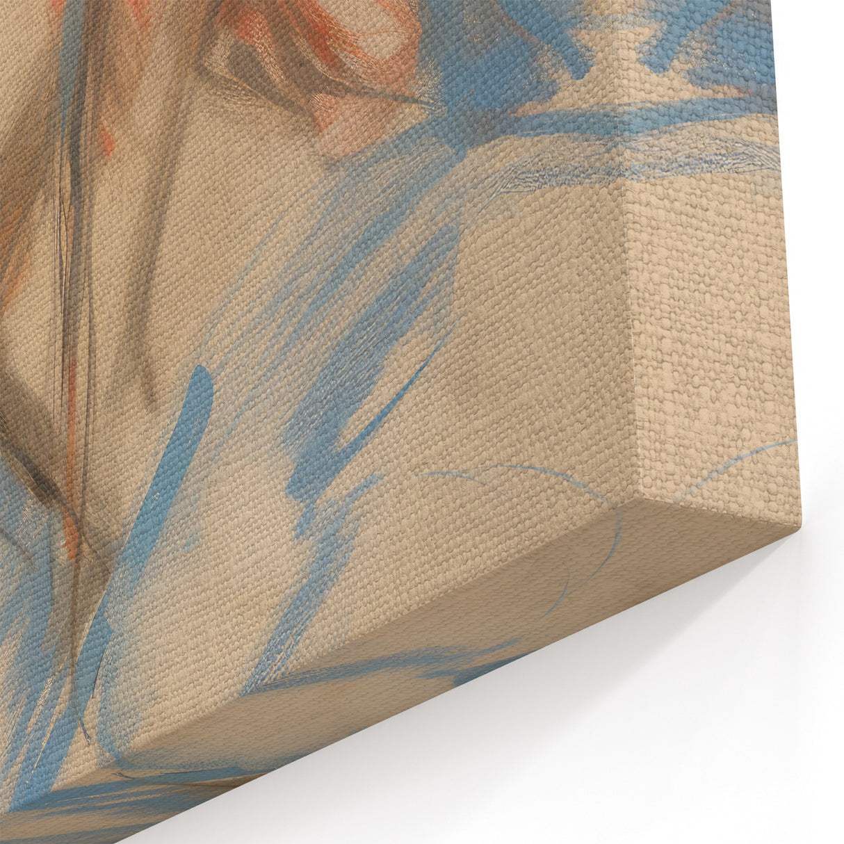 Vintage Portrait Art – Abstract Lady in Red and Blue Canvas Print
