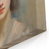 Vintage Portrait Art – Lady with Floral Hat Canvas Print
