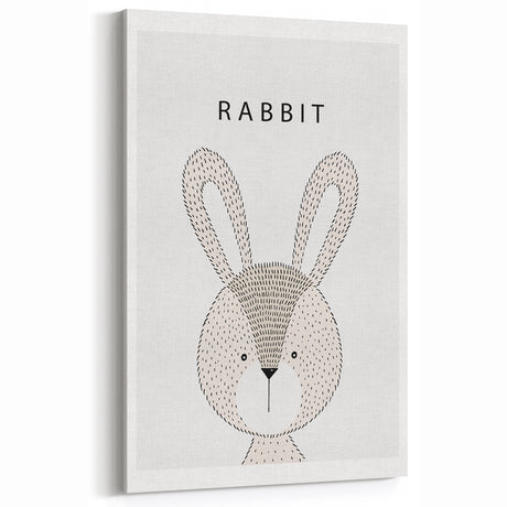 Rabbit Framed Nursery Art - Baby Room Wall Decor for Kids