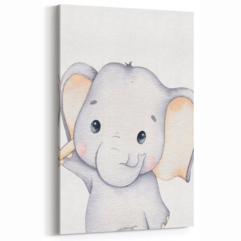 Adorable Elephant Nursery Canvas Prints - Baby Room Decor
