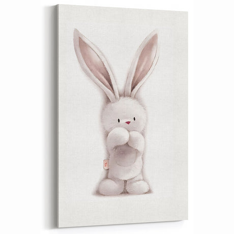 Fluffy Bunny Nursery Canvas Prints - Kids Room Art Decor