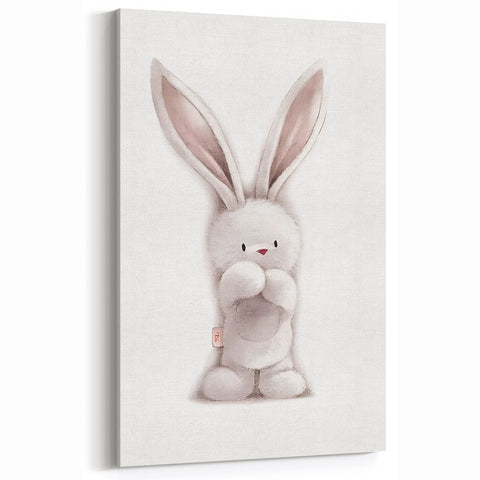 Fluffy Bunny Nursery Canvas Prints - Kids Room Art Decor