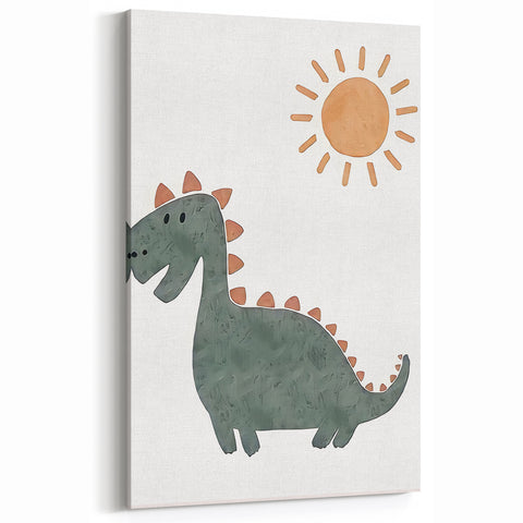 Dinosaur Nursery Wall Art - Stretched Canvas Baby Room Decor