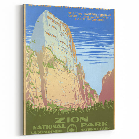 Zion National Park Vintage Travel Poster - Retro Nature Art