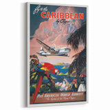 Caribbean Vintage Travel Poster - Retro Pan Am Aviation Art