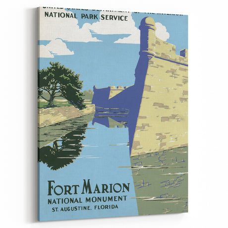 Fort Marion Vintage Travel Poster - Retro Florida Landmark Art