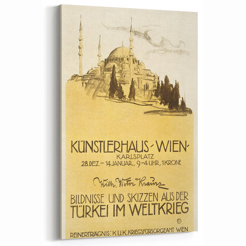 Vintage Travel Poster - Istanbul Mosque | Classic Travel Art Print
