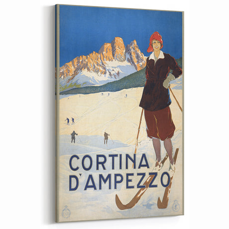 Vintage Travel Poster - Cortina d'Ampezzo | Retro Ski Art Print
