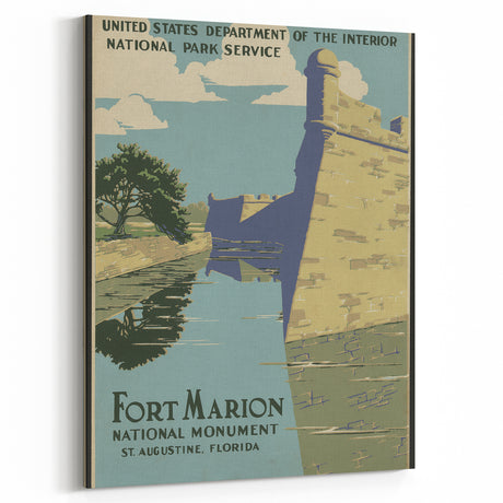 Vintage Travel Poster - Fort Marion, Florida | Retro Monument Art