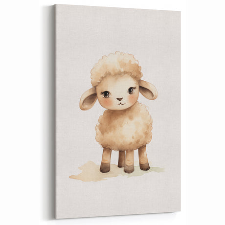 Sweet Fluffy Lamb Nursery Wall Art - Baby Room Decor Print