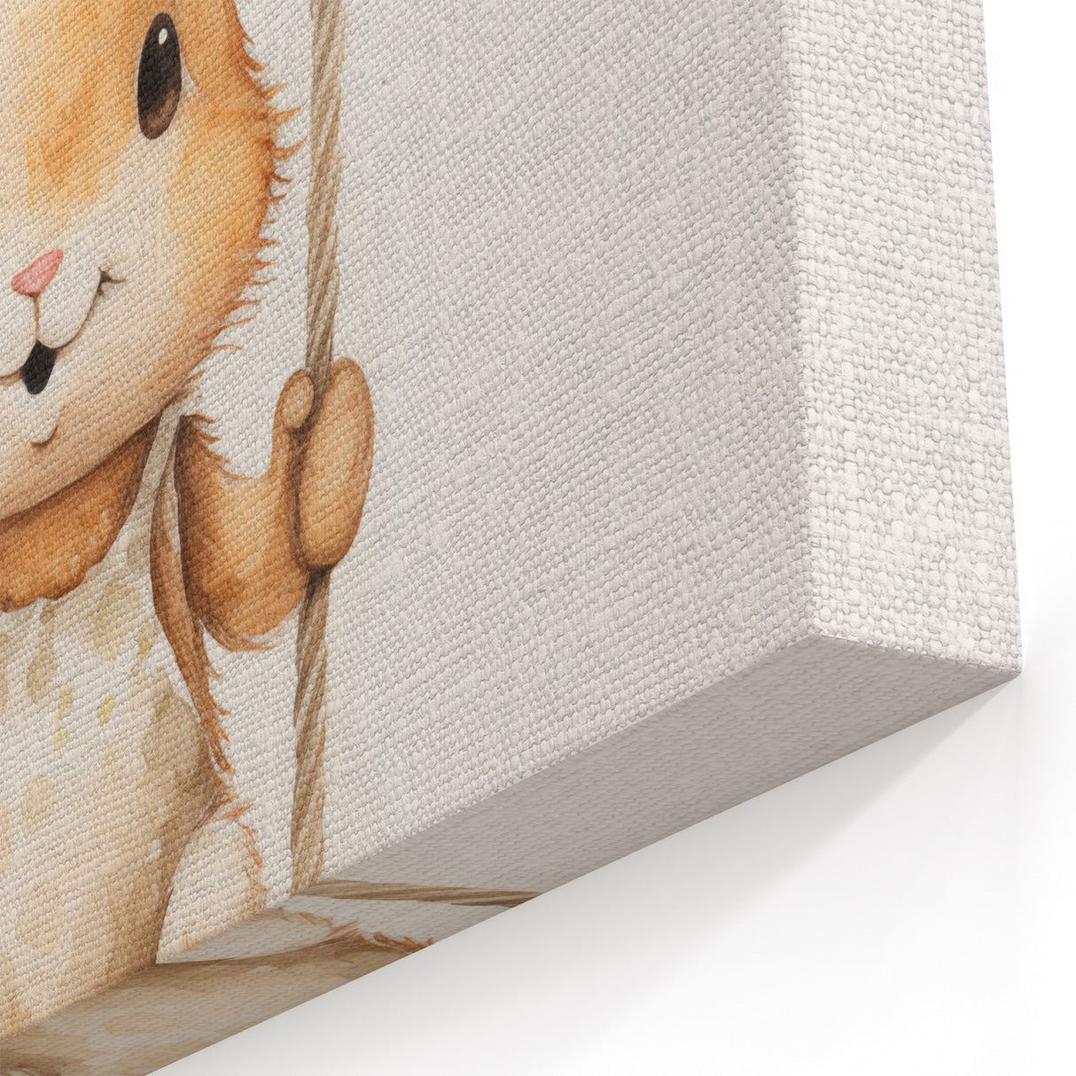 Playful Bunny on Swing Nursery Wall Art - Baby Room Decor