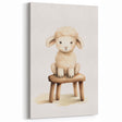 Sweet Lamb on Stool Nursery Wall Art - Baby Room Decor