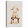 Sweet Lamb on Stool Nursery Wall Art - Baby Room Decor
