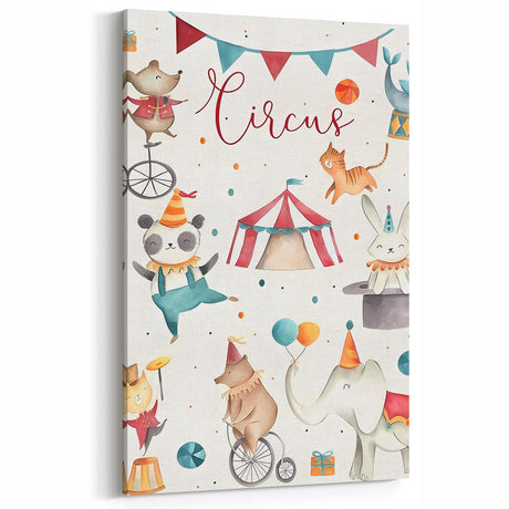 Whimsical Circus Nursery Wall Art - Baby Room Decor Print