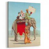 Vintage Travel Poster - Circus Elephant Ride | Retro Family Fun Art