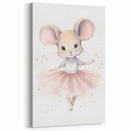 Ballerina Mouse Nursery Wall Art - Baby Room Decor
