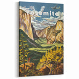 Vintage Travel Poster - Yosemite National Park | Retro Landscape Art