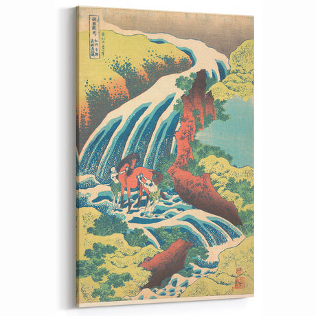 Vintage Japanese Travel Poster - Waterfall and Horse | Retro Art
