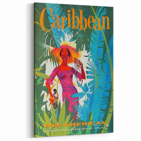 Caribbean Retro Wall Art – Vintage Pan American Poster Print