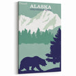 Alaska Retro Travel Poster Art | Vintage Mountain Bear Print