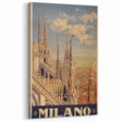 Vintage Milano Travel Poster | Duomo Cathedral & Cityscape Art