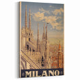 Vintage Milano Travel Poster | Duomo Cathedral & Cityscape Art