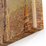 Vintage Milano Travel Poster | Duomo Cathedral & Cityscape Art