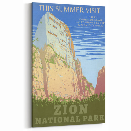 Vintage Zion National Park Poster | Explore Zion Cliffs & Trails