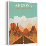 Arizona Retro Travel Poster | Grand Canyon Desert Road Print