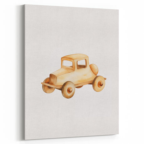 Vintage Wooden Car Nursery Wall Art – Baby Room Decor Prints