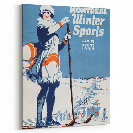 Montreal Winter Sports Retro Poster | Vintage Skiing Art Print